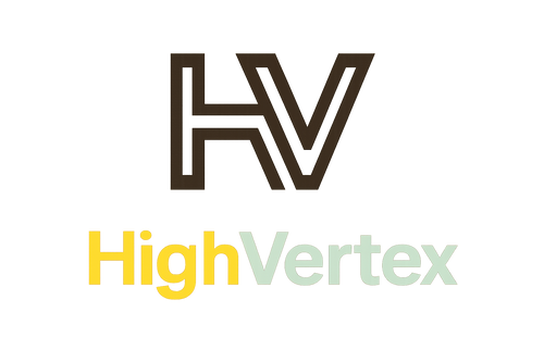 put the word highvertex together and for the HV make it creative symbol